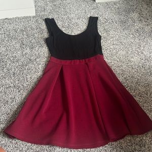 Red and black dress